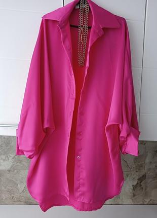 Шикарна. блуза широкий рукав атлас р42/44