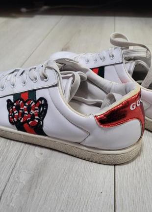 Gucci кроссовки как stan smith белые 39 со змеями красно зелени1 фото