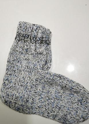 Теплі в'язані шкарпетки ручної роботи4 фото