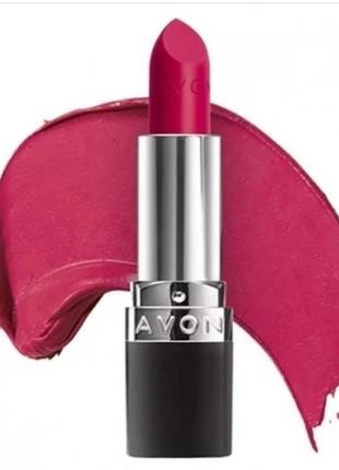 Зволожувальна кремова губна помада "ультра" hibiscus (холодний каркаде)avon, 3.6g
