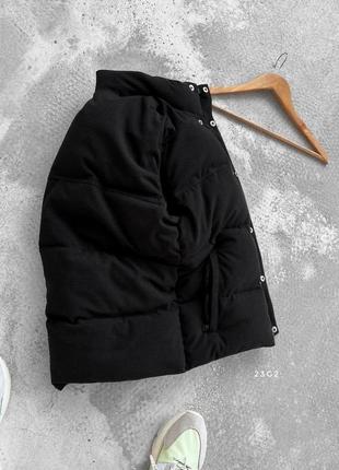 Мужская вельветовая жилетка черная &lt;unk&gt; теплые безрукавка на осень - весну2 фото