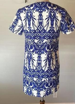 Сине-белое мини-платье в греческом стиле2 фото