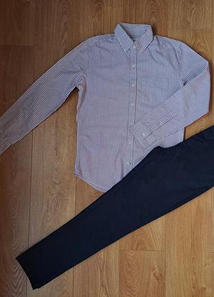 Нарядный набор/синие нарядные брюки/рубашка с длинным рукавом2 фото