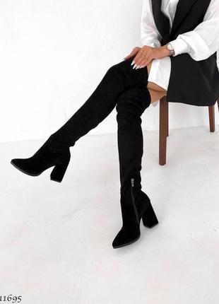 Замшевые деми ботфорты