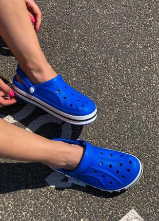 Женские  сандали  crocs blue logo3 фото