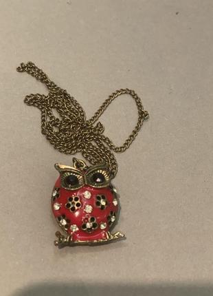 Підвіска  кулон сова емаль