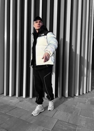 Пуховик черно - серый the north face