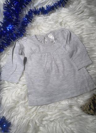 Трикотажна кофта лонгслів на 0-3 місяці кофтина кофточка реглан на новонароджену