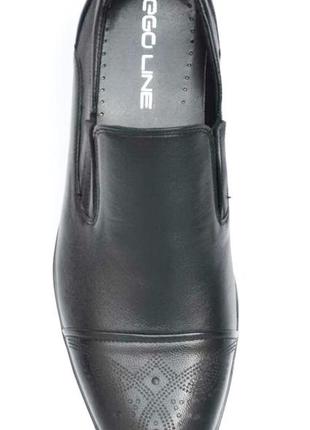 Размеры 42, 44, 45  комфортные классические мужские кожаные туфли, черные  egoline cv010