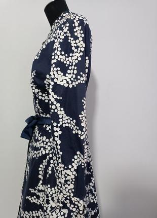 Платье-рубашка  с пояском синее с белым принтом posy,boden, uk 14/us104 фото