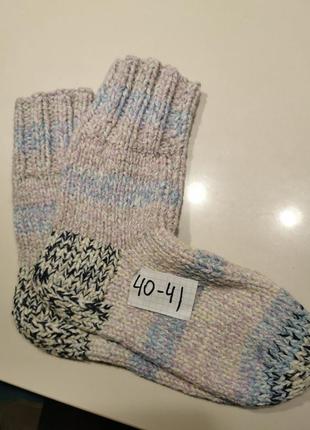 Теплые вязанные носки ручной работы