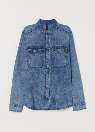Отличная мягкая рубашка из денима варенка h&amp;m,p. 40