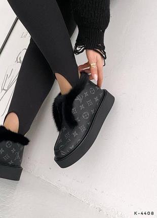 Женские лоферы с натуральным мехом норки lv 4408