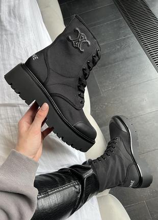 Шикарные женские ботинки celine boots black premium чёрные7 фото