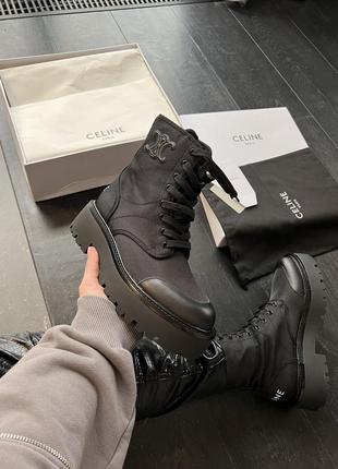 Шикарные женские ботинки celine boots black premium чёрные3 фото