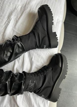 Шикарные женские ботинки celine boots black premium чёрные10 фото