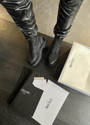 Шикарные женские ботинки celine boots black premium чёрные9 фото