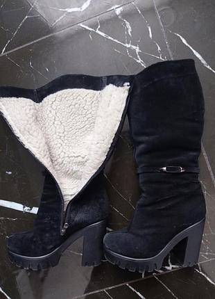 Сапоги замш овчина