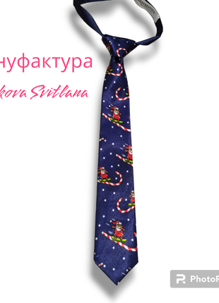Новорічна краватка. дитячий галстук новорічний. святковий галстук