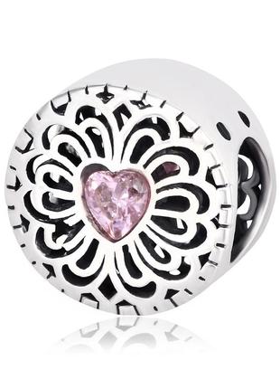 Серебряная бусина - шарм "винтажная любовь" п5фр/795