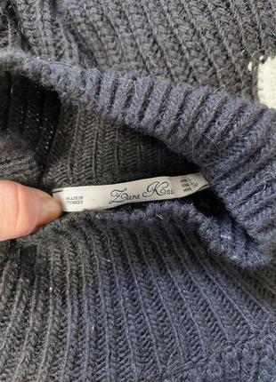 Чёрный свитер-гольф, с высокой горловиной zara knit (размер 38-40)5 фото
