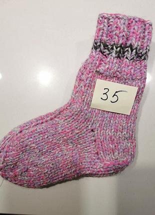 Теплые вязанные носки ручной работы