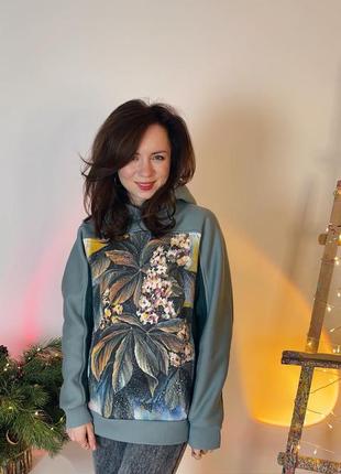 Худи с принтом авторской росписи «каштаны»