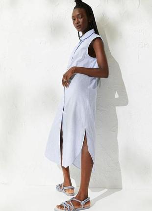 H&m платье рубашка в принт полоски3 фото