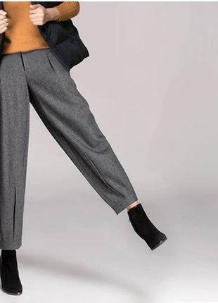 Класичні штани з вовни широкі вільні брюки чорні сірі теплі стильні трендові2 фото