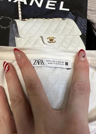 Блузка с рукавами из органзы zara женский цвет белый однотонная5 фото