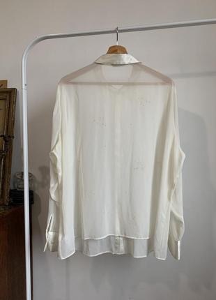 Блуза молочного оттенка с вышивкой marks &amp; spencer2 фото