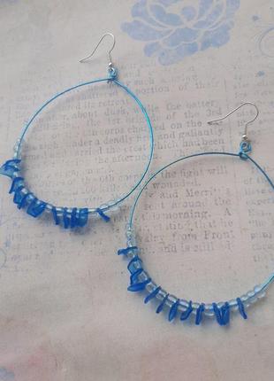 Серьги кольца hand made бижутерия бохо пластик прозрачн этно