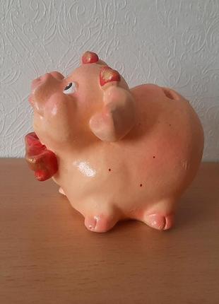 Копилка поросёнок сувенир свинка подарок статуэтка керамика2 фото