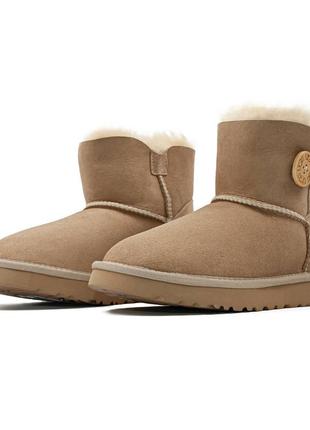 Женские зимние угги ugg baileyрдинал ginger mini натуральная овчина натуральная замша бежевые