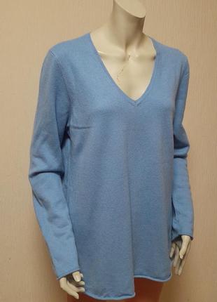 Яркий кашемировый свитер голубого цвета avenue foch cashmere 28/2 ply, 💯 оригинал4 фото