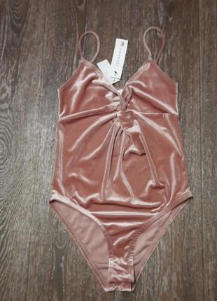 Новый велюровый бархатный боди р. 6/ 34 от tposhop