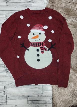 Мужской пуловер. рождественский снеговик nutmeg1 фото