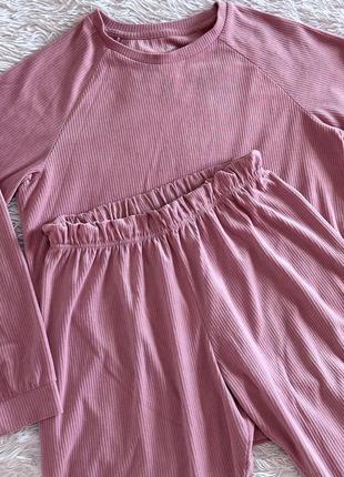 Нежная розовая пижама love to lounge в рубчик2 фото