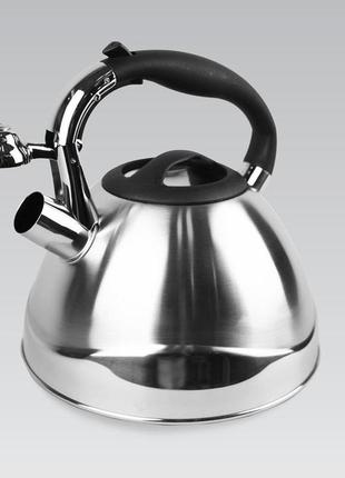 Чайник зі свистком 3.0 л із неіржавкої сталі maestro mr-1338 чайник для індукційної плити чайник газовий2 фото