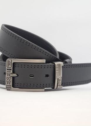 Ремень черная кожа, 4 вида пряжки