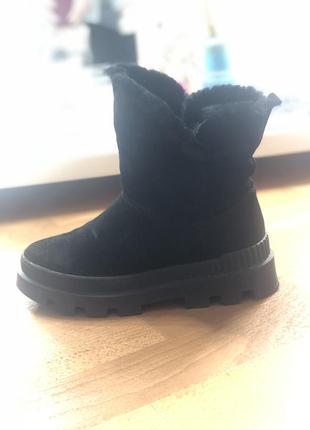 🖤чорні замшеві зимові натуральні теплі суперові 🌟 черевики