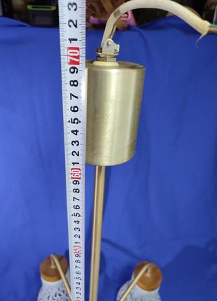 Велика люстра на стелю світильник на 5 лампочок плафон скляний з візерунком