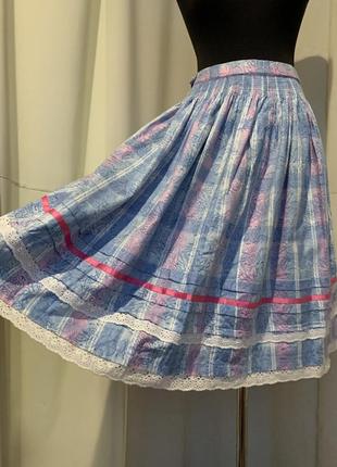 Вінтаж баварська альпійська спідниця октоберфест дірндль котон
