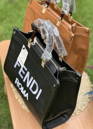 Велика сумка в стилі фенді, сумка в стилі fendi, шопер в стилі фенди4 фото