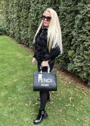Велика сумка в стилі фенді, сумка в стилі fendi, шопер в стилі фенди3 фото