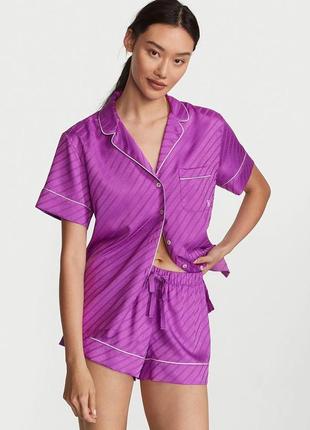 Пижама victoria's secret сатиновая s фиолетовая1 фото