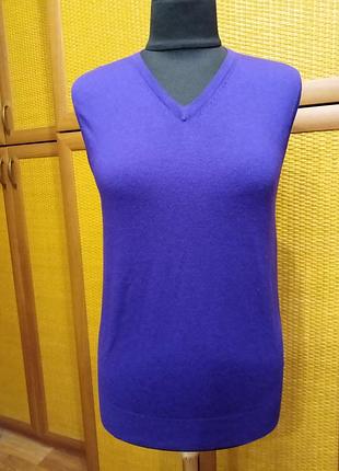 ;жилет, безрукавка, жилетка, шерсть, жилет в офис, меринос, размер м (наш 44)