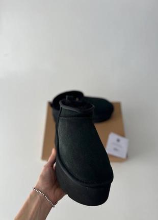 Уггі угги угг ugg ultra mini platform black suede6 фото