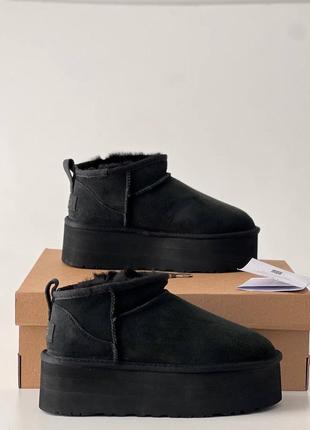 Уггі угги угг ugg ultra mini platform black suede2 фото