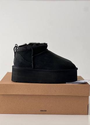 Уггі угги угг ugg ultra mini platform black suede